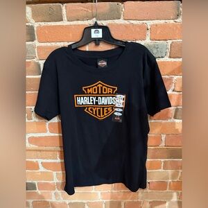 Harley-Davidson Black and Orange Short Sleeve Tee